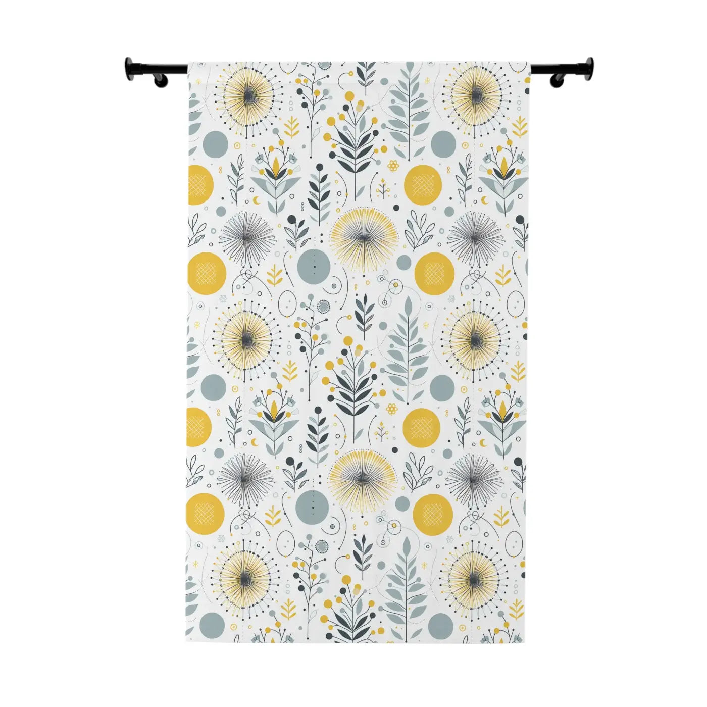 Botanical Yellow Pattern Window Curtain - Bright Home Decor - DipaliZ