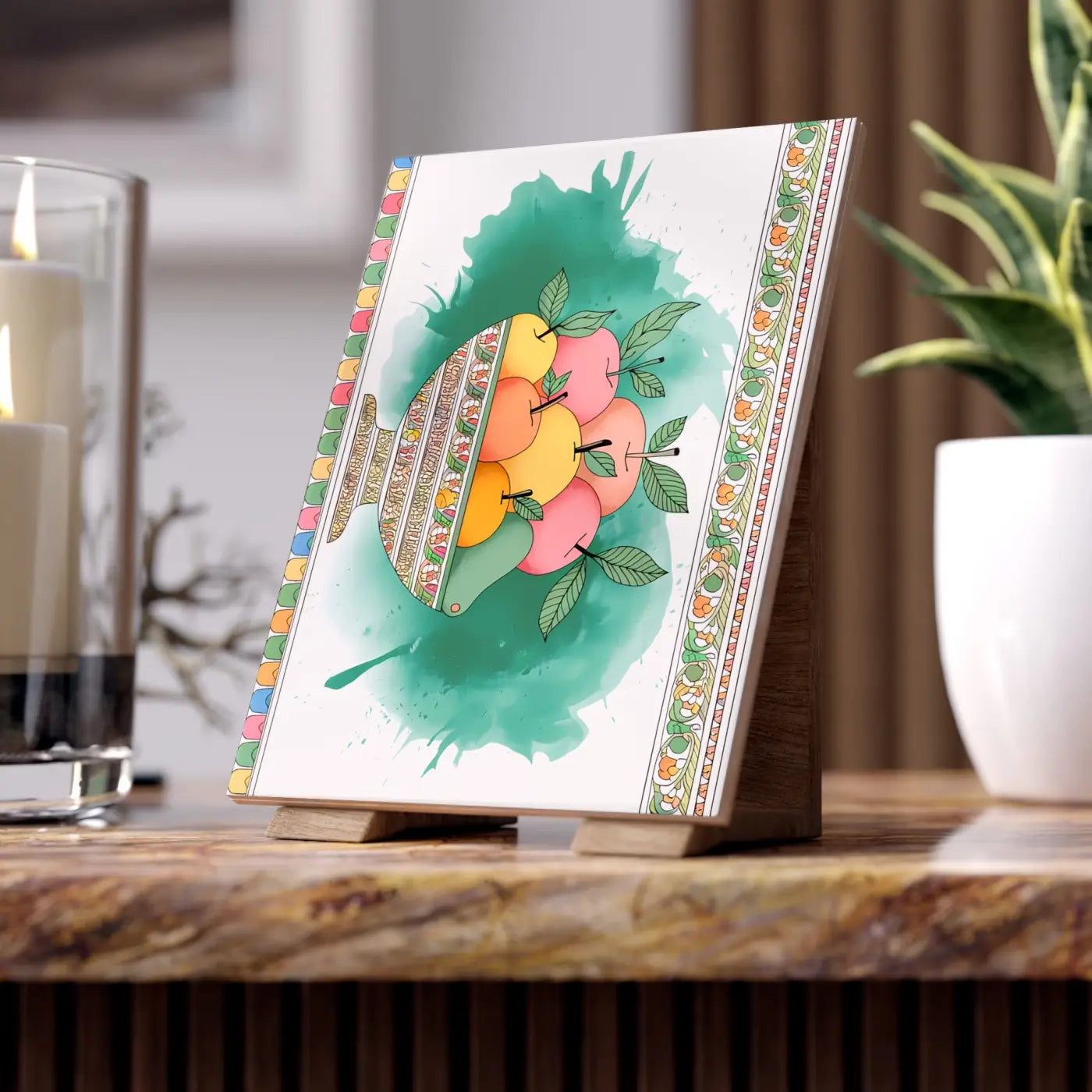 Vibrant Ceramic Photo Tile - Wall Art Statement - DipaliZ