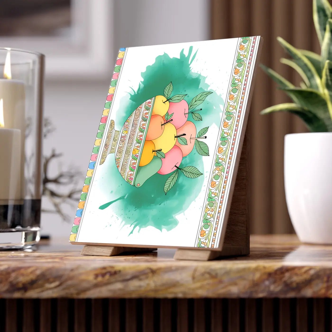 Vibrant Ceramic Photo Tile - Wall Art Statement - DipaliZ