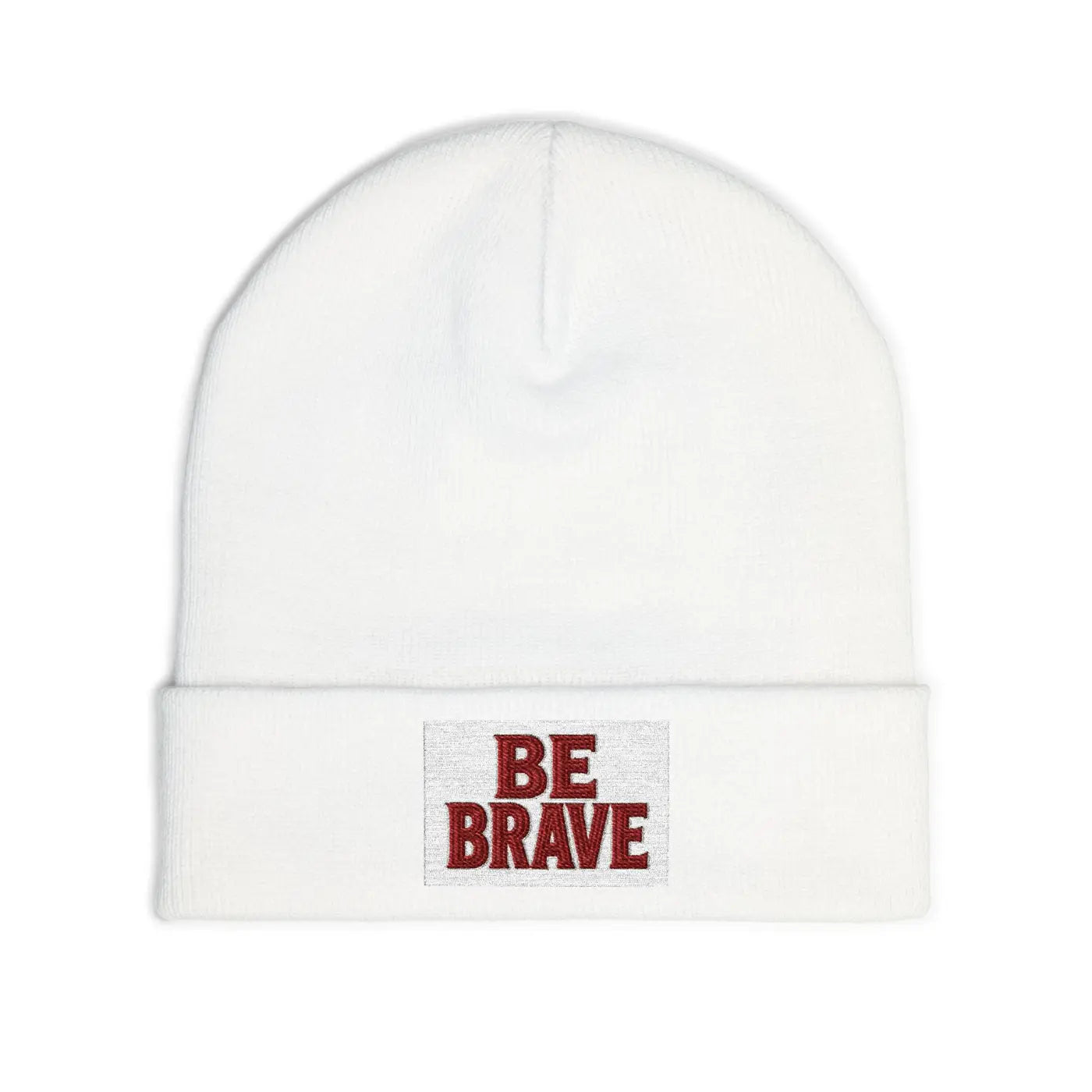 Brave Embroidered Knit Beanie - Cotton Blend Comfort - DipaliZ