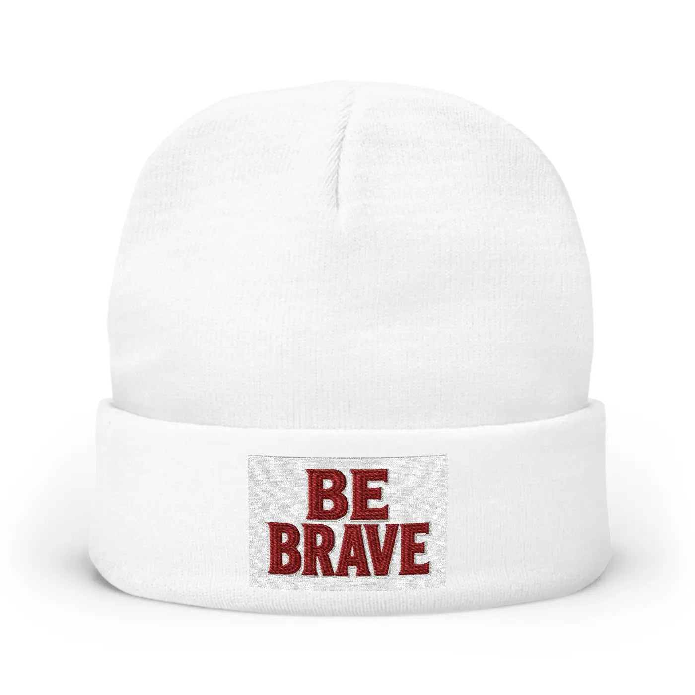 Brave Embroidered Knit Beanie - Cotton Blend Comfort - DipaliZ