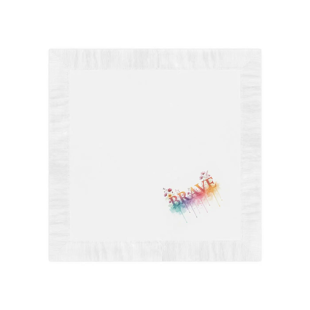 Brave Watercolor Cocktail Napkins - Inspirational Party Decor - DipaliZ