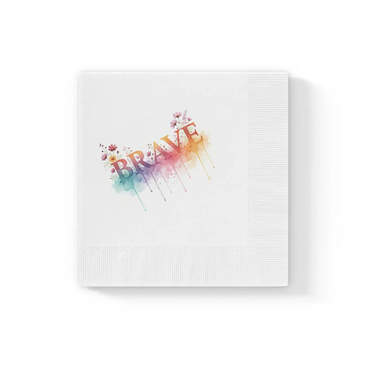 Brave Watercolor Cocktail Napkins - Inspirational Party Decor - DipaliZ