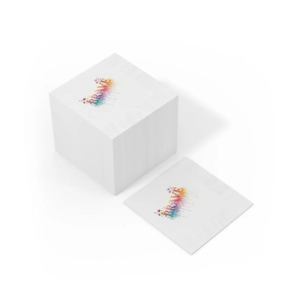 Brave Watercolor Cocktail Napkins - Inspirational Party Decor - DipaliZ