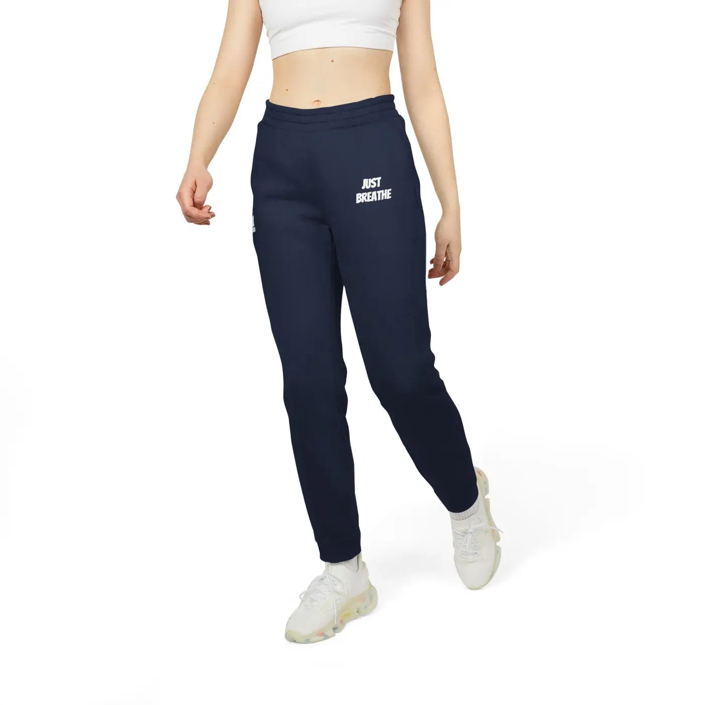 Unisex Fleece Joggers - Iconic Contrast Adidas Cuffed Hem - DipaliZ