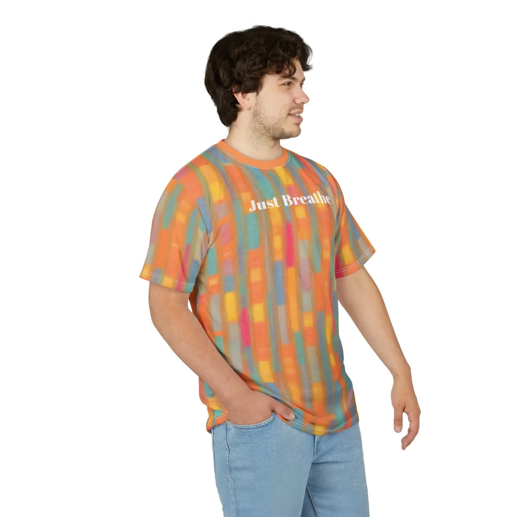 Breathe Orange Textured Tee - Microfiber-Knit Fabric - DipaliZ
