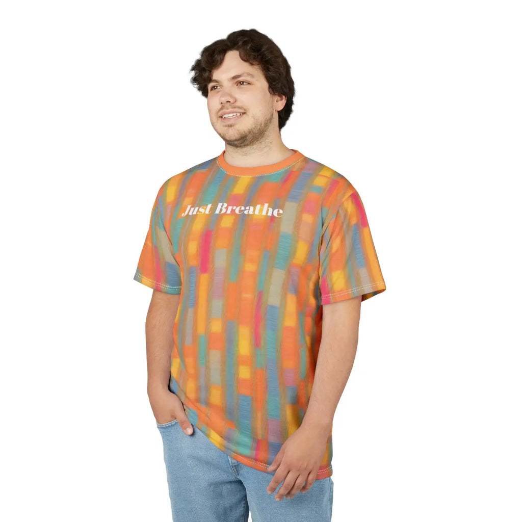 Breathe Orange Textured Tee - Microfiber-Knit Fabric - DipaliZ