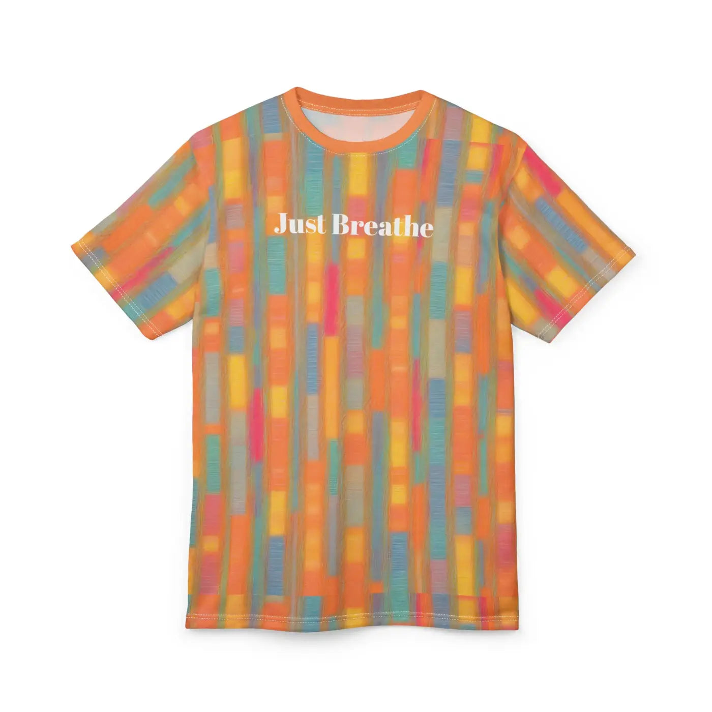 Breathe Orange Textured Tee - Microfiber-Knit Fabric - DipaliZ