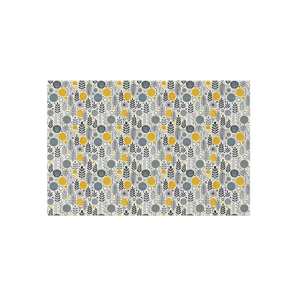 Floral Grey Outdoor Rug - Bright Patio Design - DipaliZ