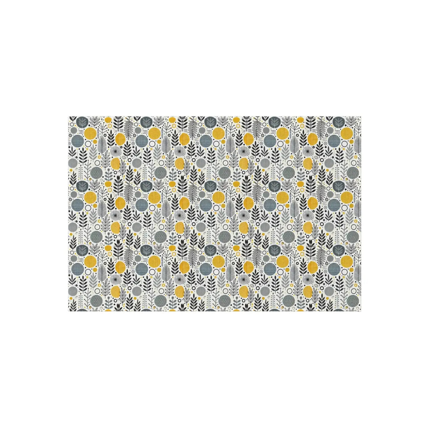 Floral Grey Outdoor Rug - Bright Patio Design - DipaliZ