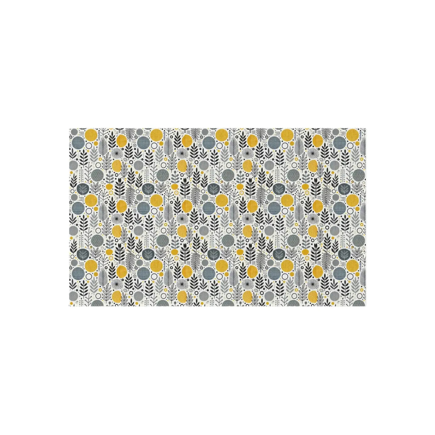 Floral Grey Outdoor Rug - Bright Patio Design - DipaliZ