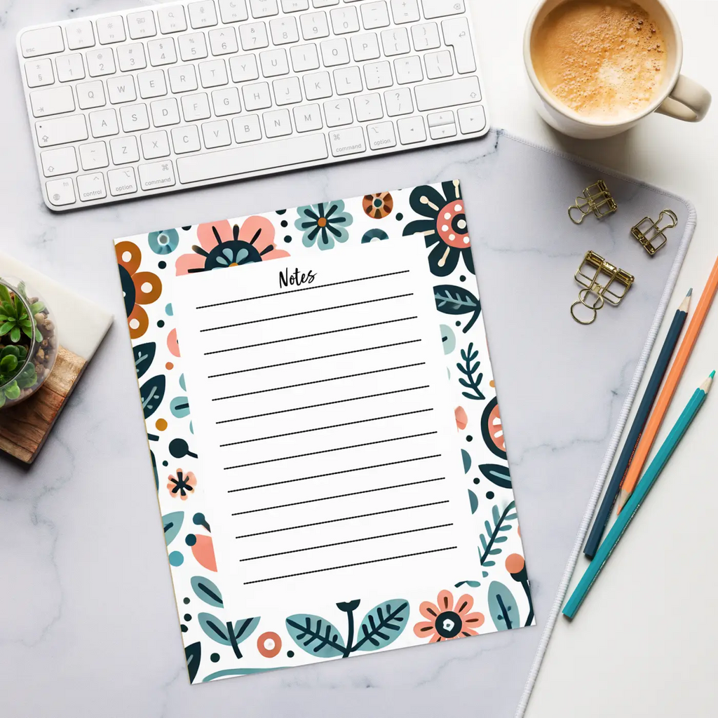 Bright Flowers Notepad - Vibrant Pages for Creative Ideas - DipaliZ