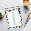 Bright Flowers Notepad - Vibrant Pages for Creative Ideas - DipaliZ