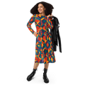 Bright Geometric Pattern Long Dress - Statement Style - DipaliZ