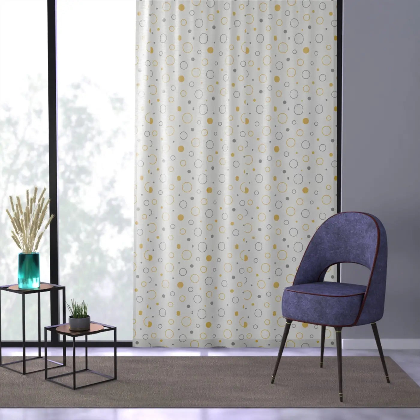 Bright Geometric Window Curtain - Cheerful Home Decor - DipaliZ