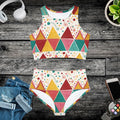 Sporty Bikini Set - Bright Geometrical Triangles - DipaliZ