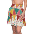 Geometrical Triangles Skater Skirt - Vibrant Pattern - DipaliZ