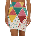 Geometrical Triangular Mini Skirt - Four-Way Stretch - DipaliZ