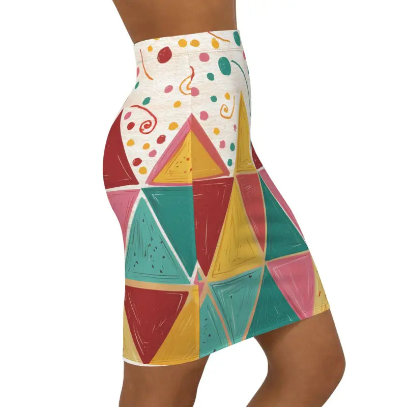 Comfort Pencil Skirt - Stretch-Tastic Geometric Mini - DipaliZ