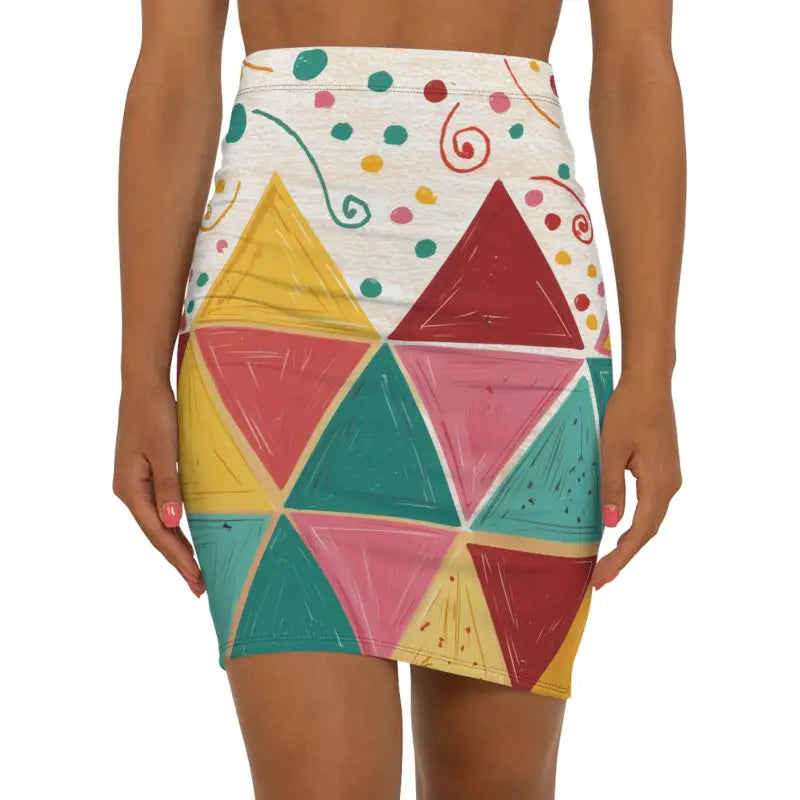 Comfort Pencil Skirt - Stretch-Tastic Geometric Mini - DipaliZ