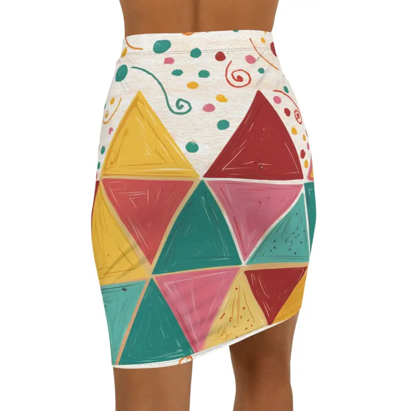 Comfort Pencil Skirt - Stretch-Tastic Geometric Mini - DipaliZ