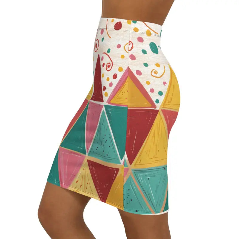 Comfort Pencil Skirt - Stretch-Tastic Geometric Mini - DipaliZ