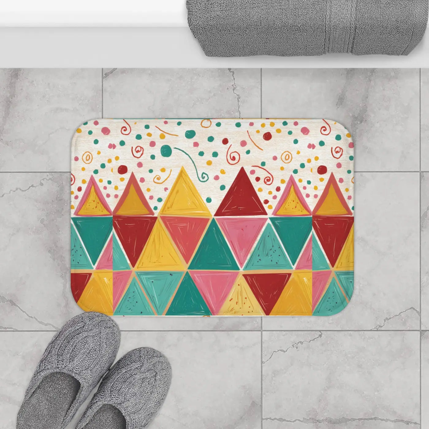 Microfiber Bath Mat - Triangular Pattern Eco-Friendly - DipaliZ