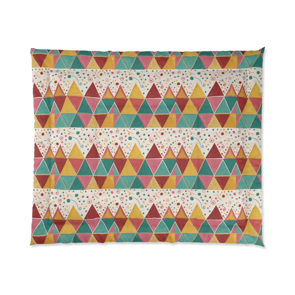 Vibrant Triangle Polyester Comforter - Geometrical Design - DipaliZ