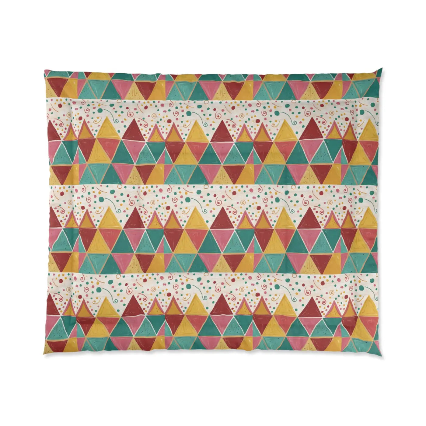 Vibrant Triangle Polyester Comforter - Geometrical Design - DipaliZ