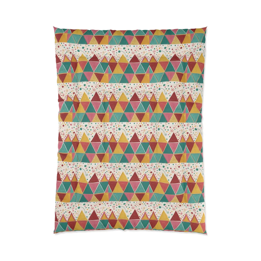 Vibrant Triangle Polyester Comforter - Geometrical Design - DipaliZ