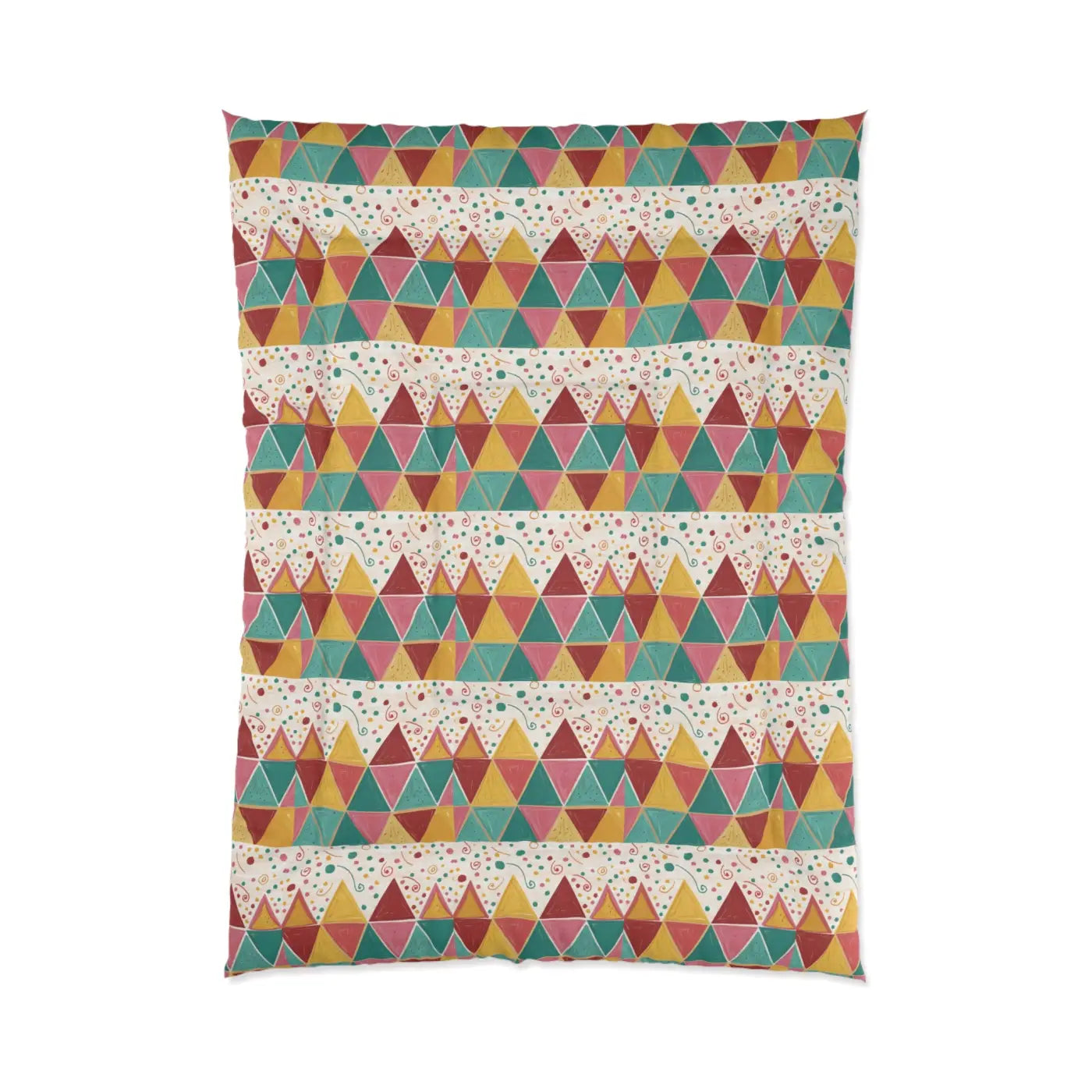 Vibrant Triangle Polyester Comforter - Geometrical Design - DipaliZ