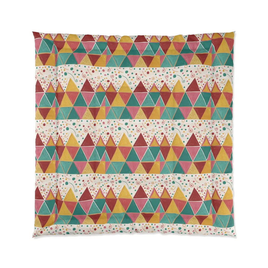 Vibrant Triangle Polyester Comforter - Geometrical Design - DipaliZ