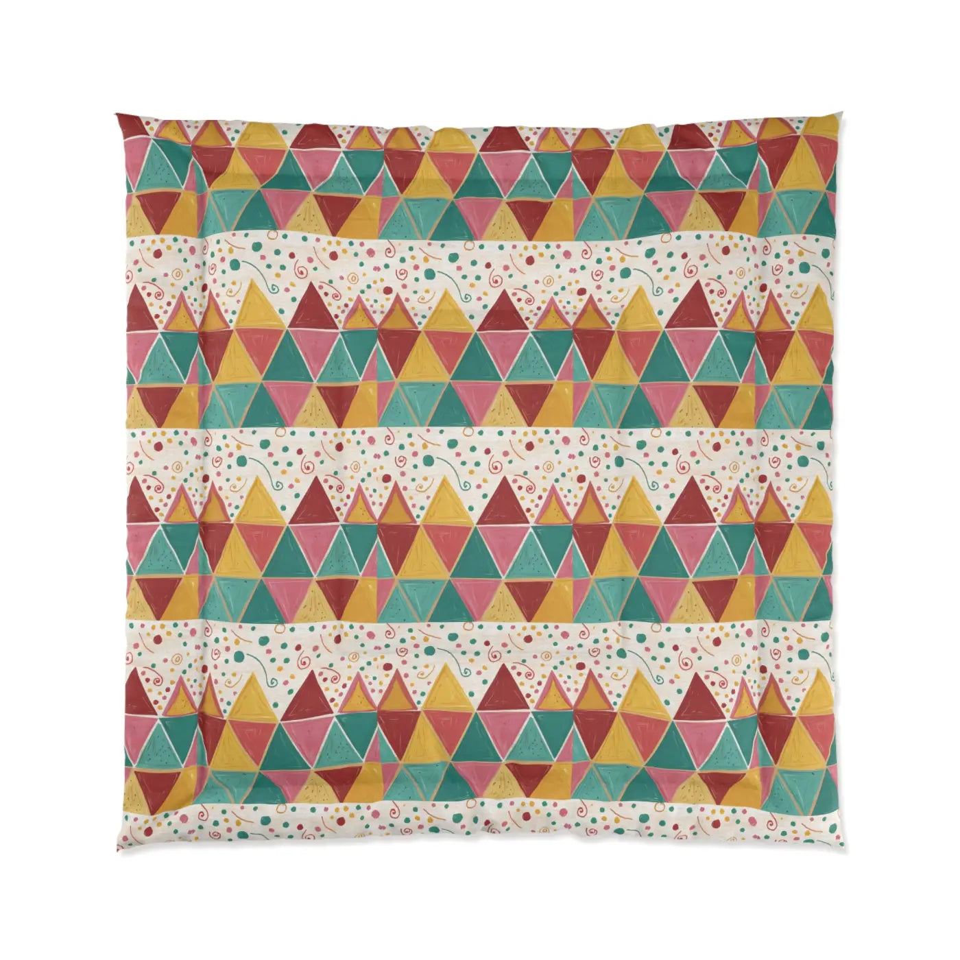 Vibrant Triangle Polyester Comforter - Geometrical Design - DipaliZ