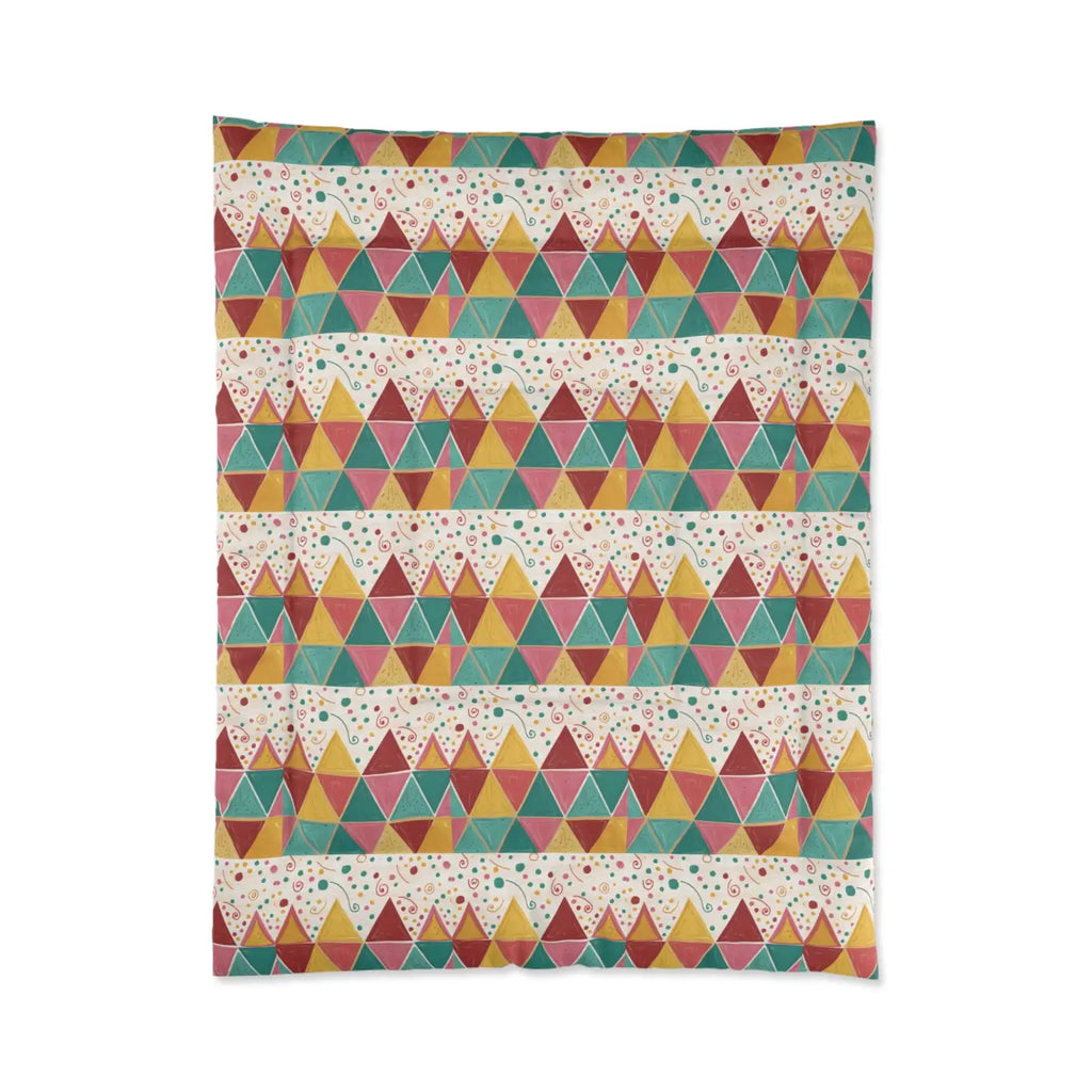 Vibrant Triangle Polyester Comforter - Geometrical Design - DipaliZ