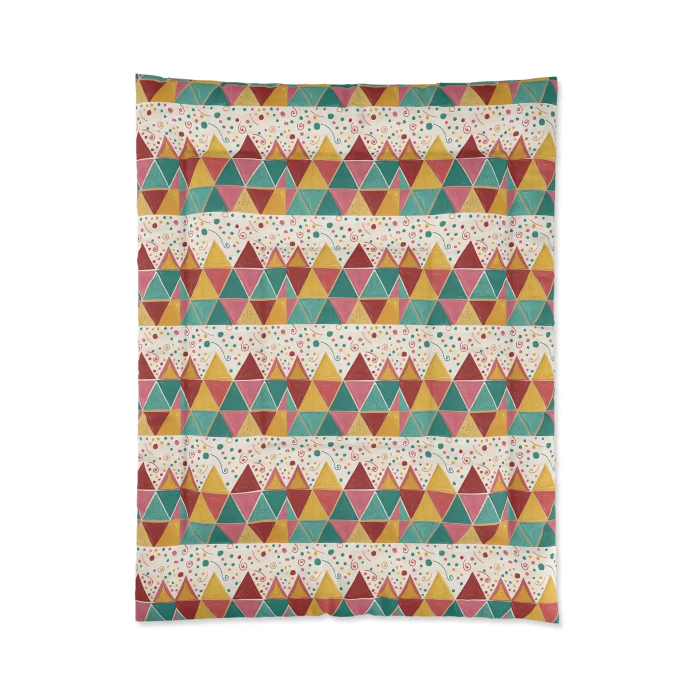 Vibrant Triangle Polyester Comforter - Geometrical Design - DipaliZ