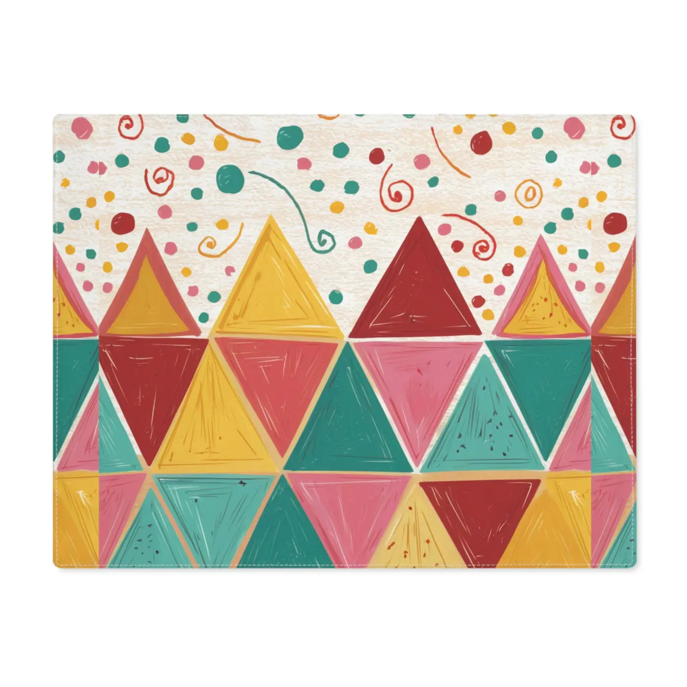 Vibrant Bright Triangular Dining Placemat - Modern Style - DipaliZ