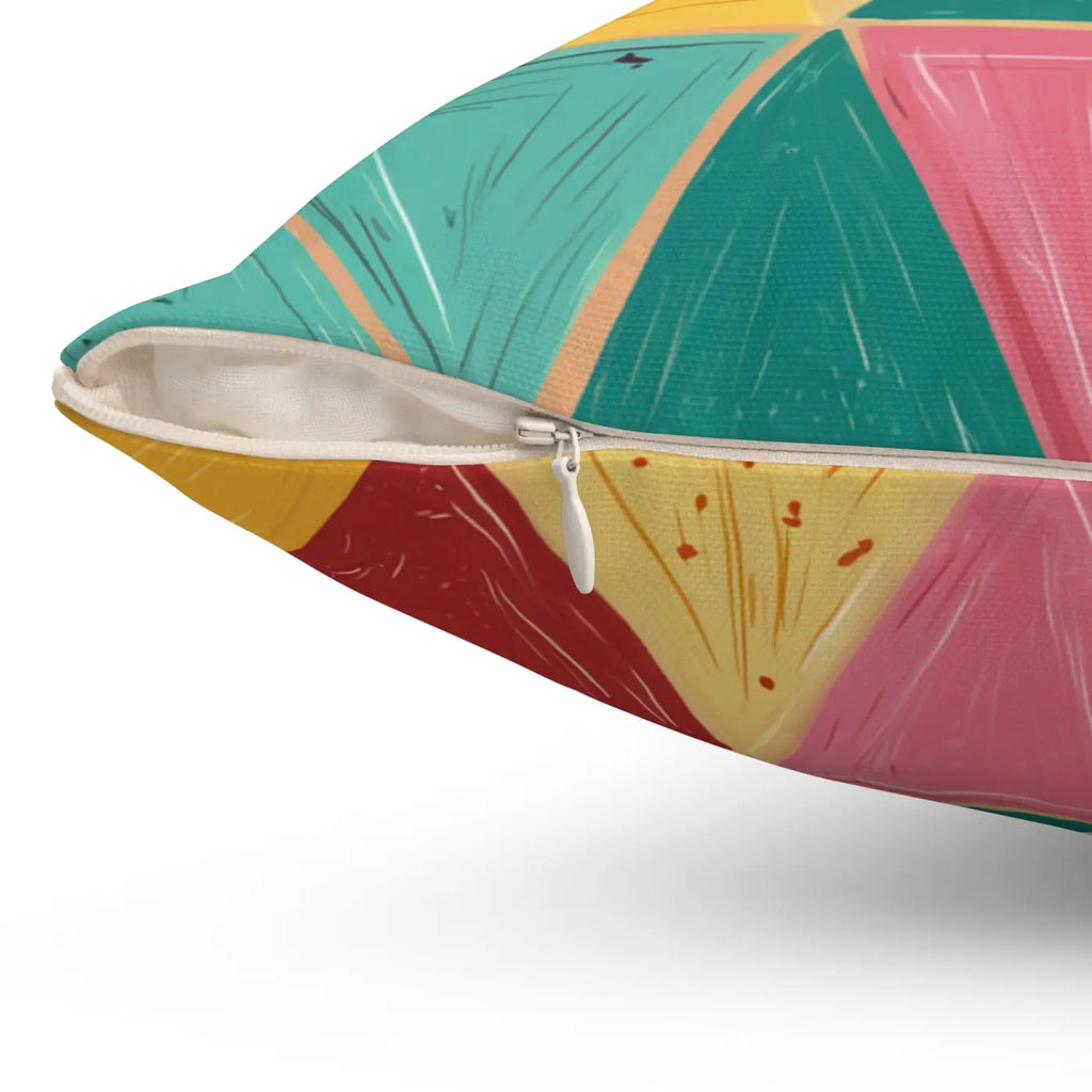 Captivating Room Accent Pillows - Bright Triangular Pattern - DipaliZ