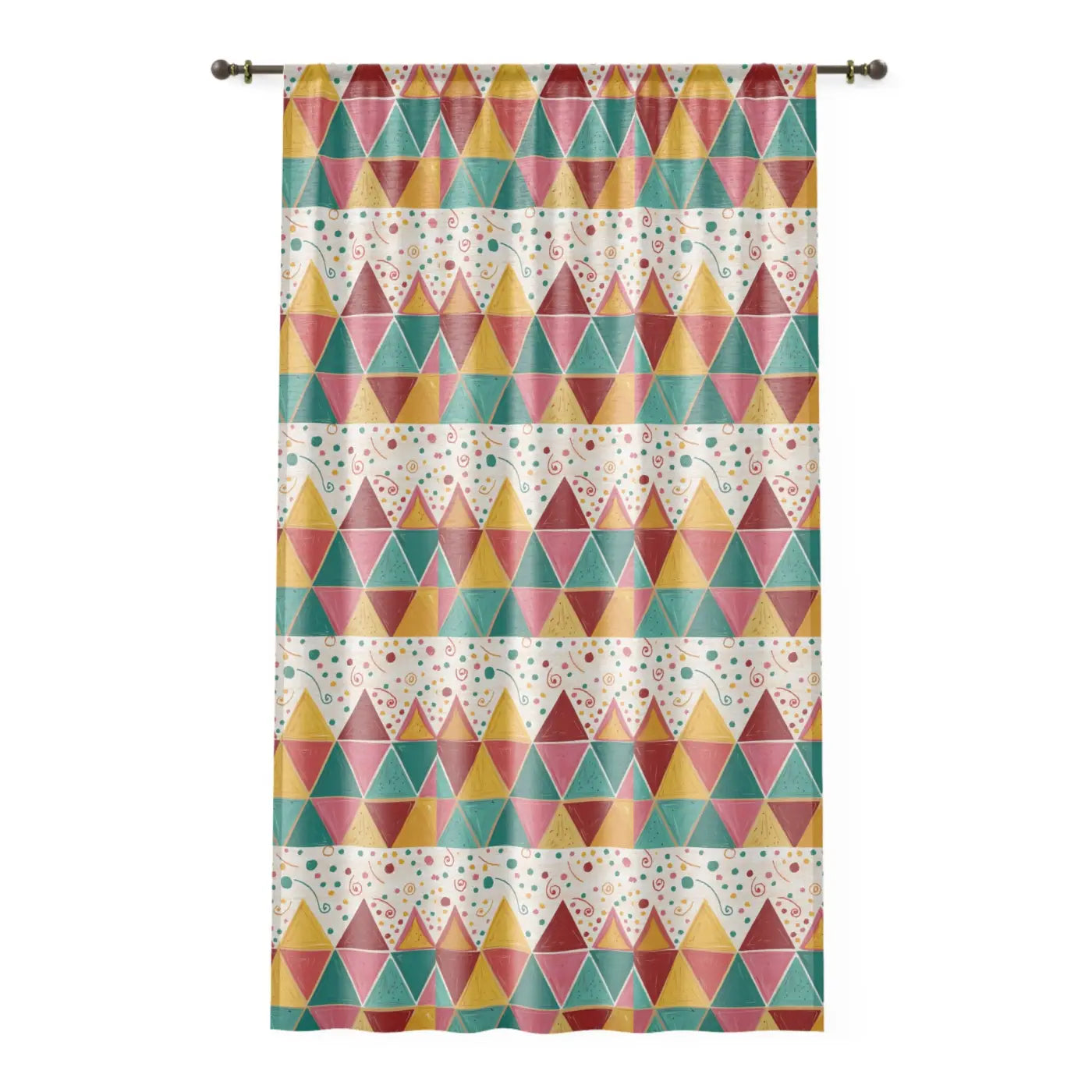 Stunning Bright Triangular Pattern Window Curtains - DipaliZ