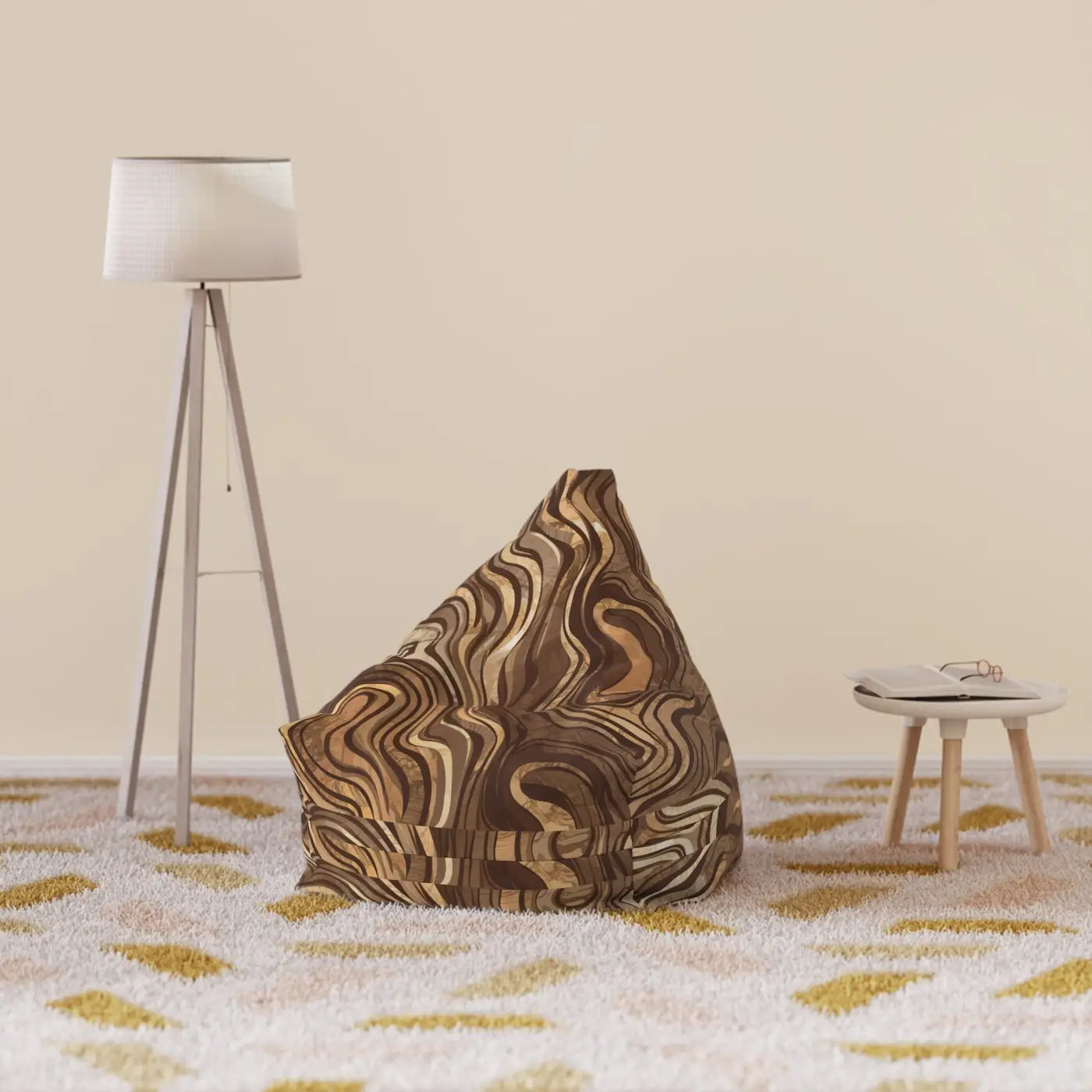 Marble Magnificence Bean Bag Cover - Unparalleled Comfort - DipaliZ