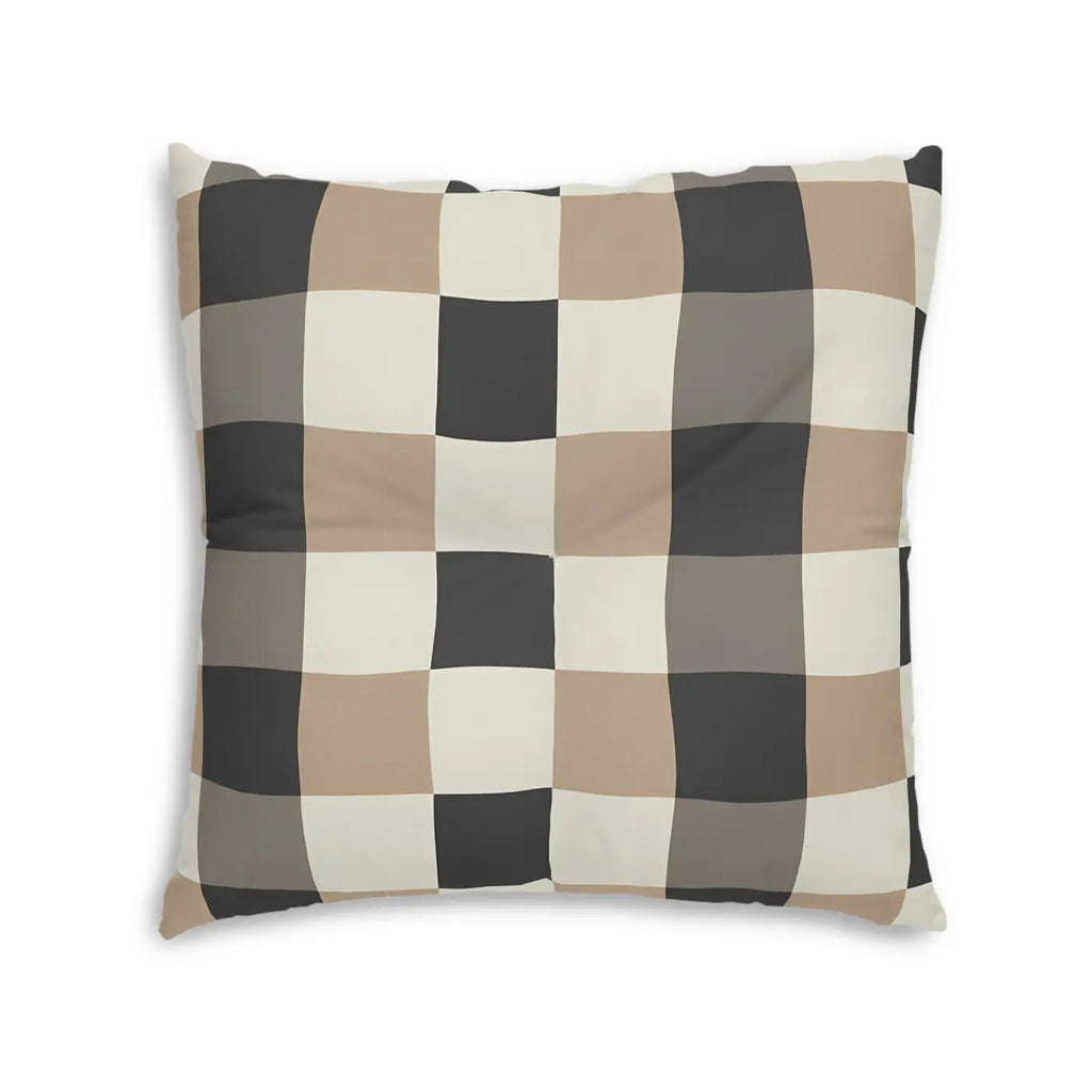 Buffalo Check Tufted Floor Pillow - Cozy Home Decor - DipaliZ