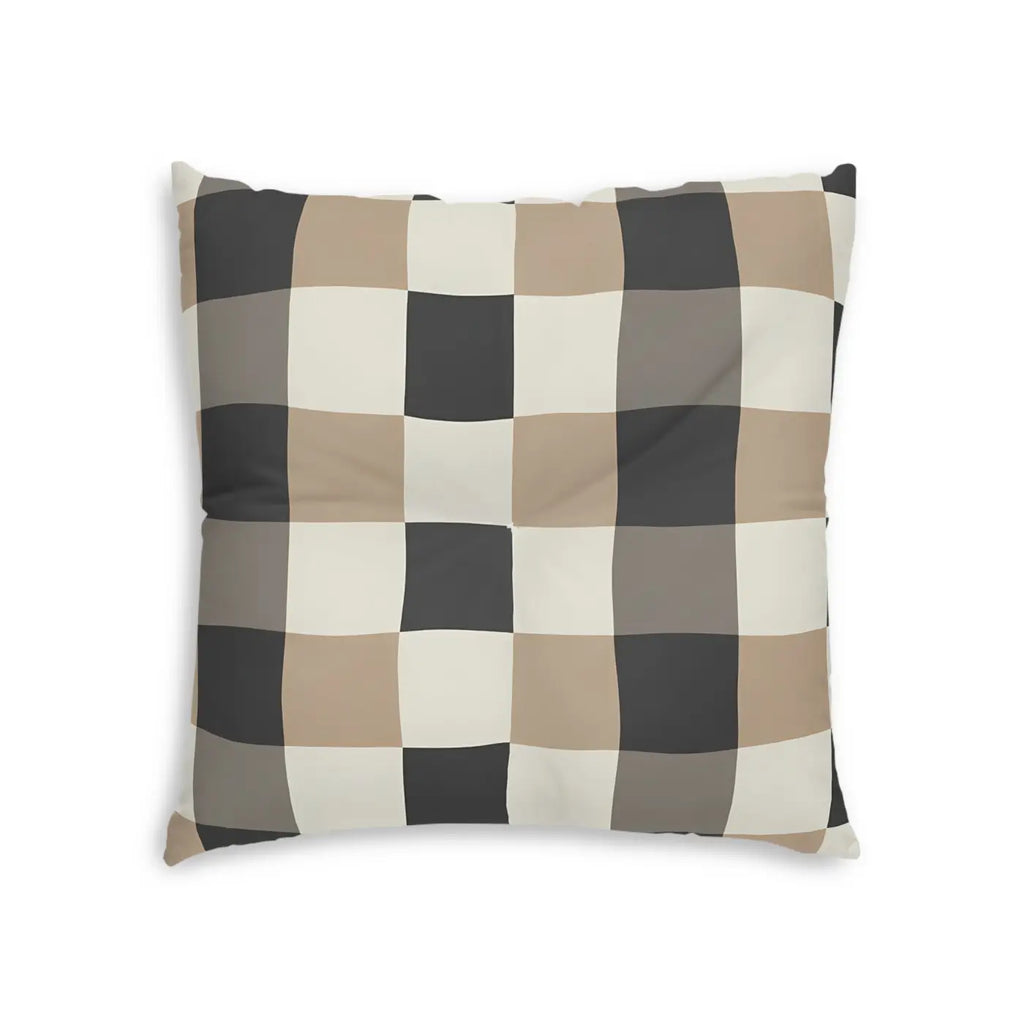 Buffalo Check Tufted Floor Pillow - Cozy Home Decor - DipaliZ