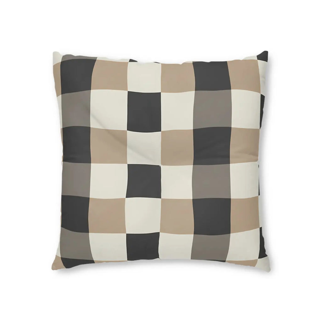 Buffalo Check Tufted Floor Pillow - Cozy Home Decor - DipaliZ