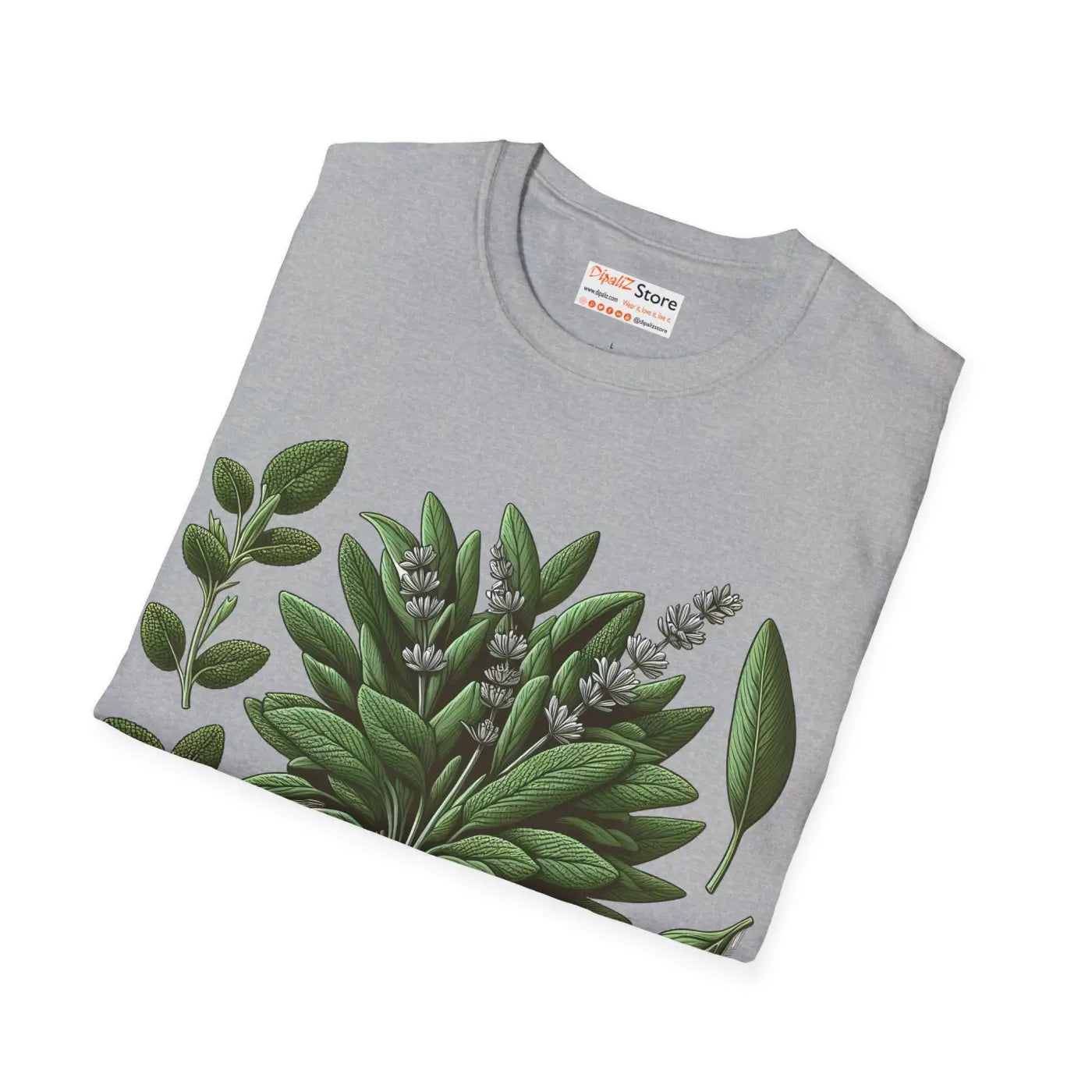 Unisex Softstyle Tee - Sage Herb Eco-Friendly Design - DipaliZ