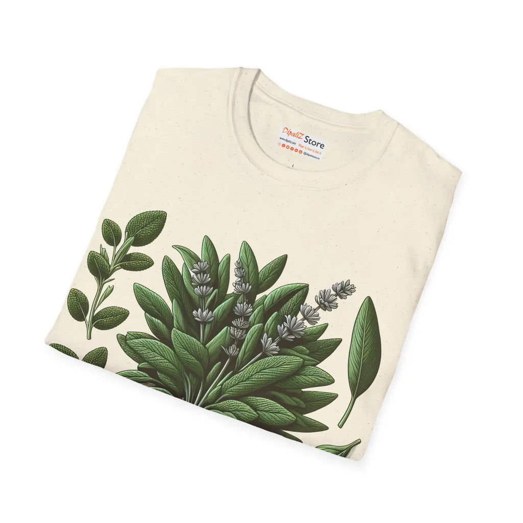 Unisex Softstyle Tee - Sage Herb Eco-Friendly Design - DipaliZ
