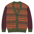 Burgundy Green Striped Cardigan - Perfect Cozy Layering - DipaliZ