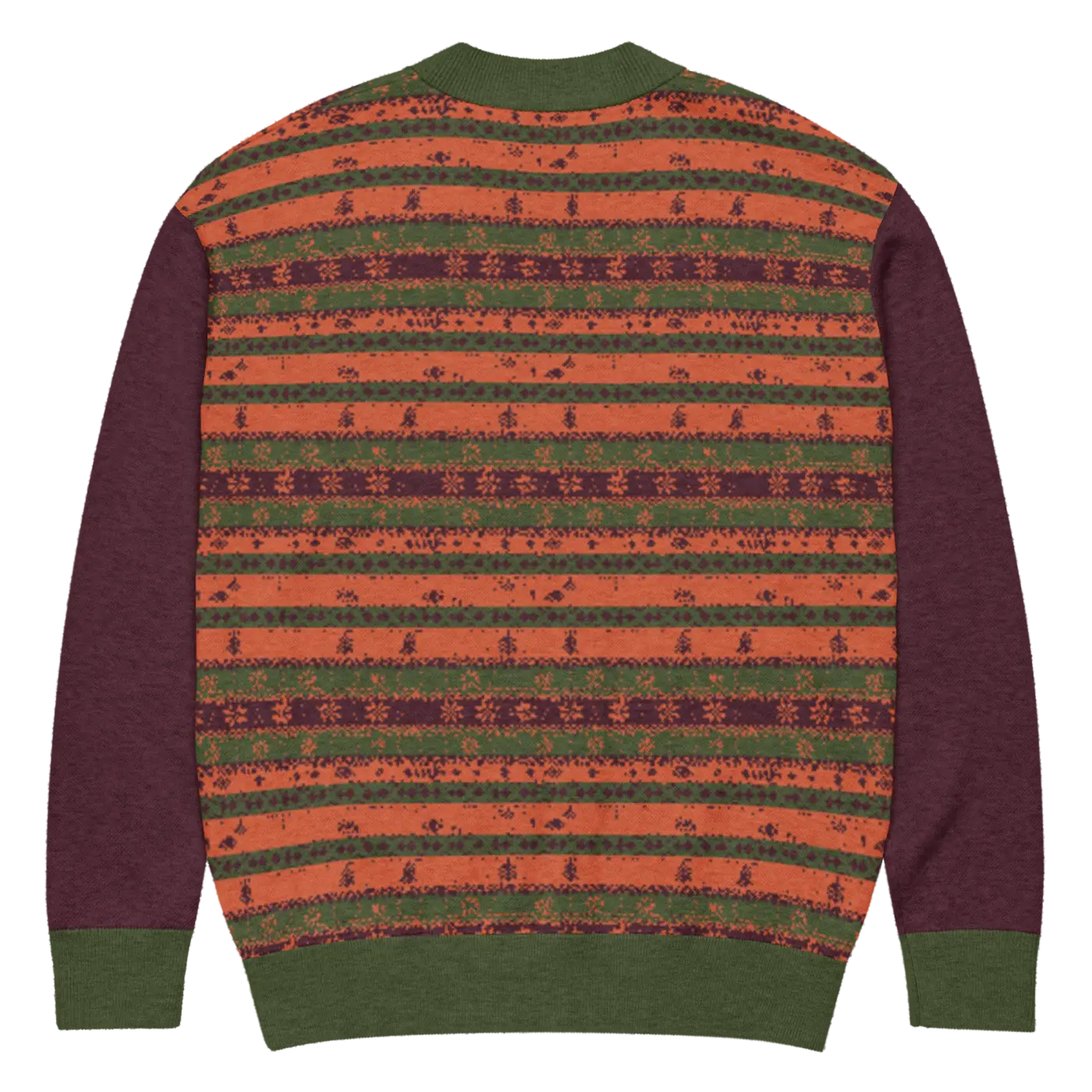 Burgundy Green Striped Cardigan - Perfect Cozy Layering - DipaliZ