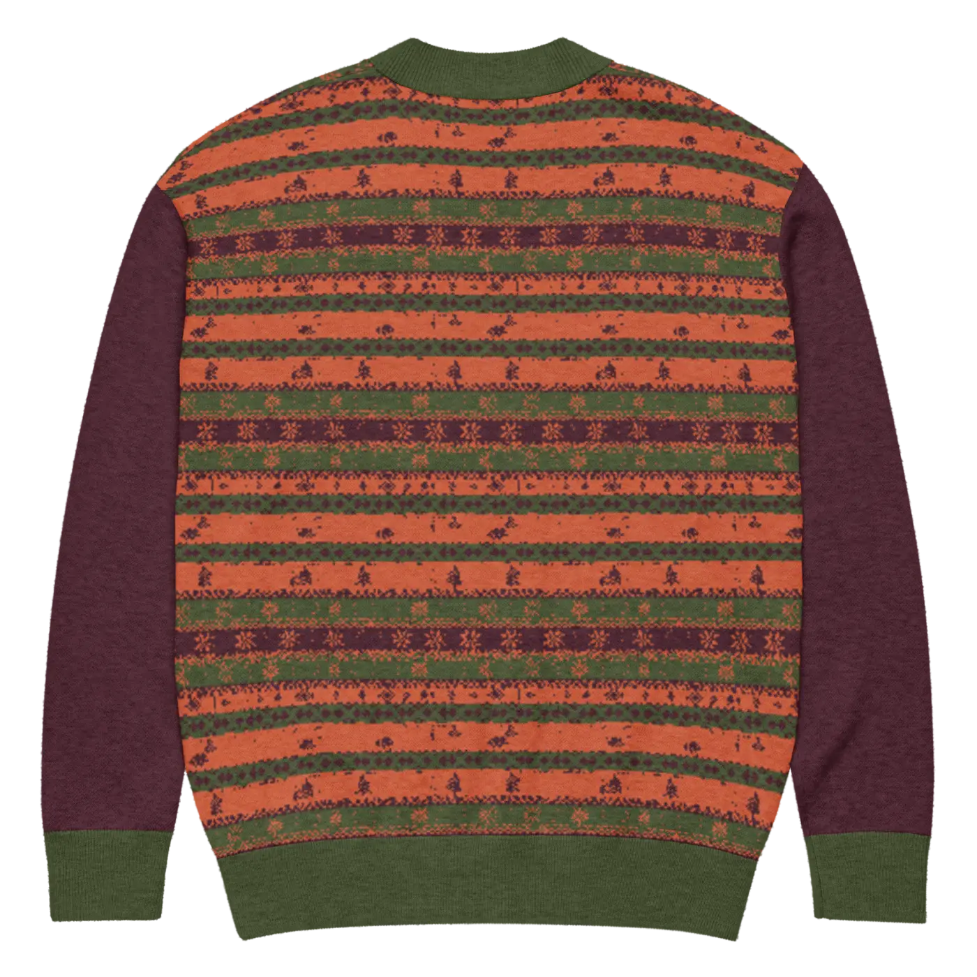 Burgundy Green Striped Cardigan - Perfect Cozy Layering - DipaliZ