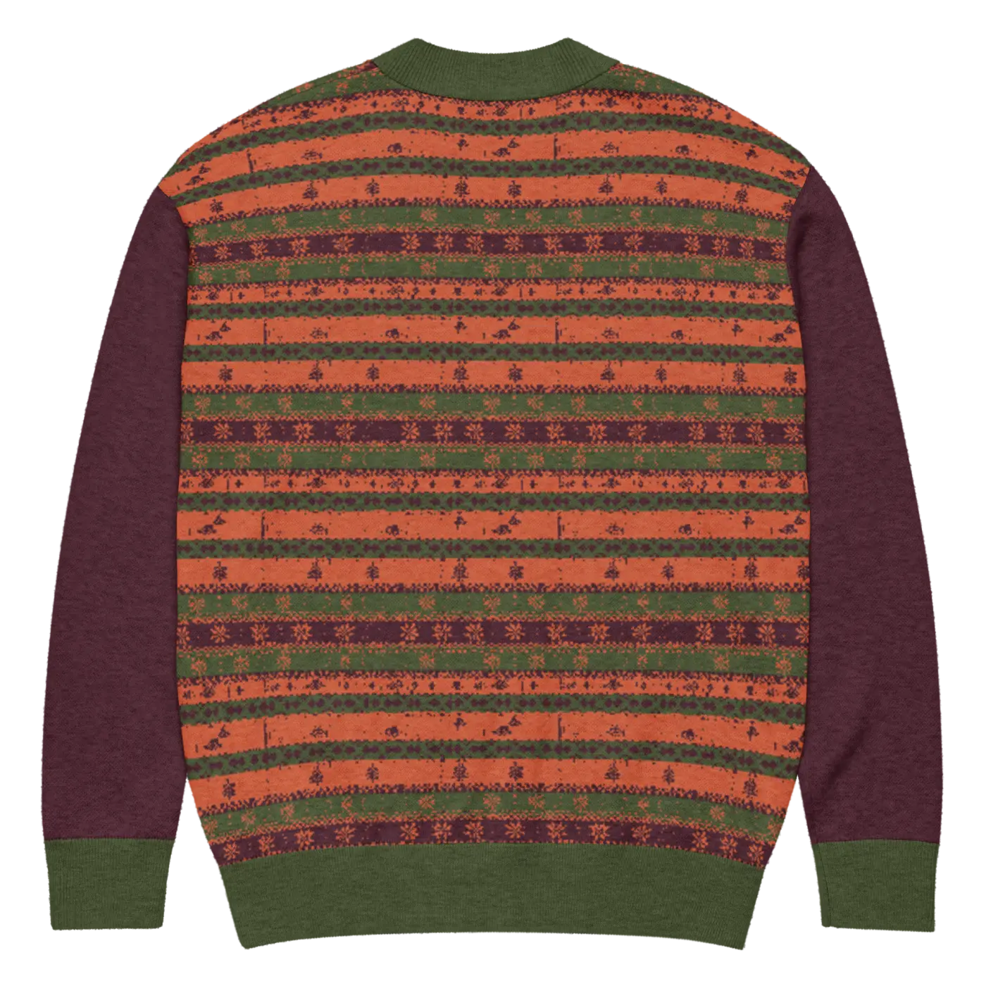 Burgundy Green Striped Cardigan - Perfect Cozy Layering - DipaliZ