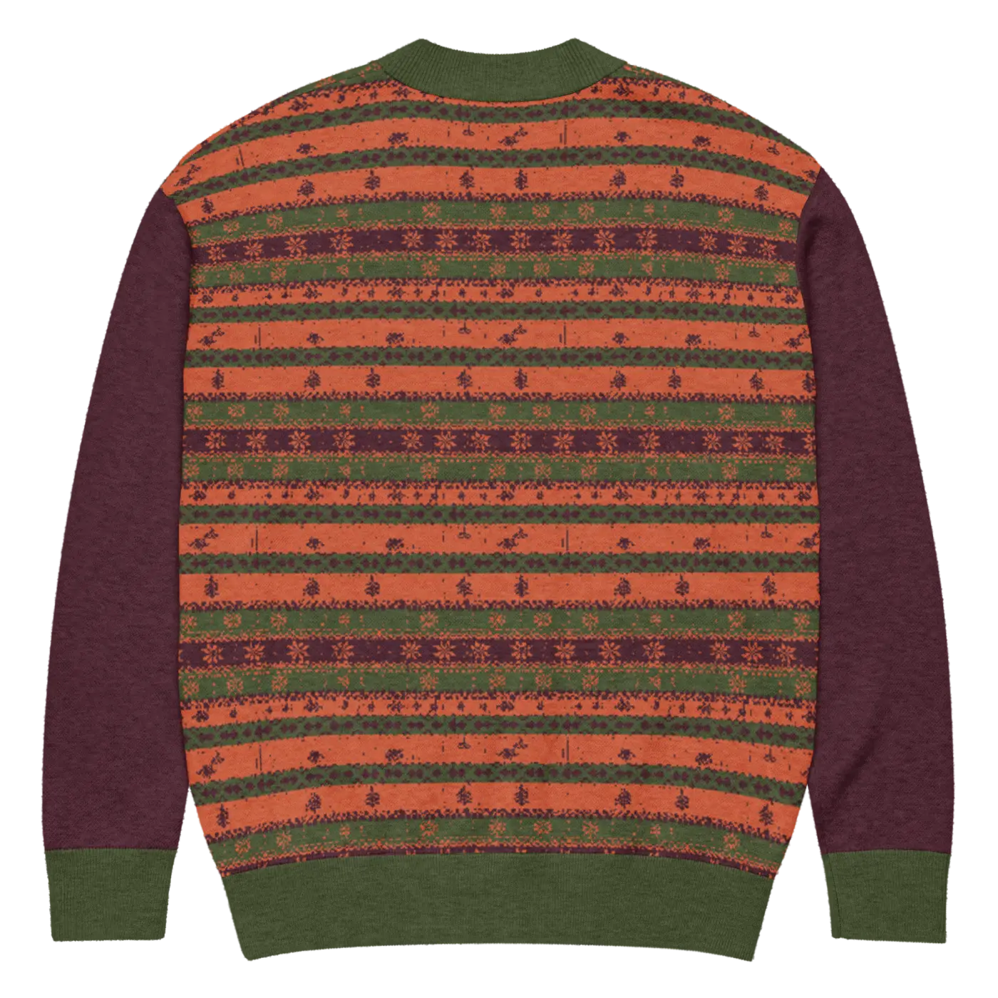 Burgundy Green Striped Cardigan - Perfect Cozy Layering - DipaliZ
