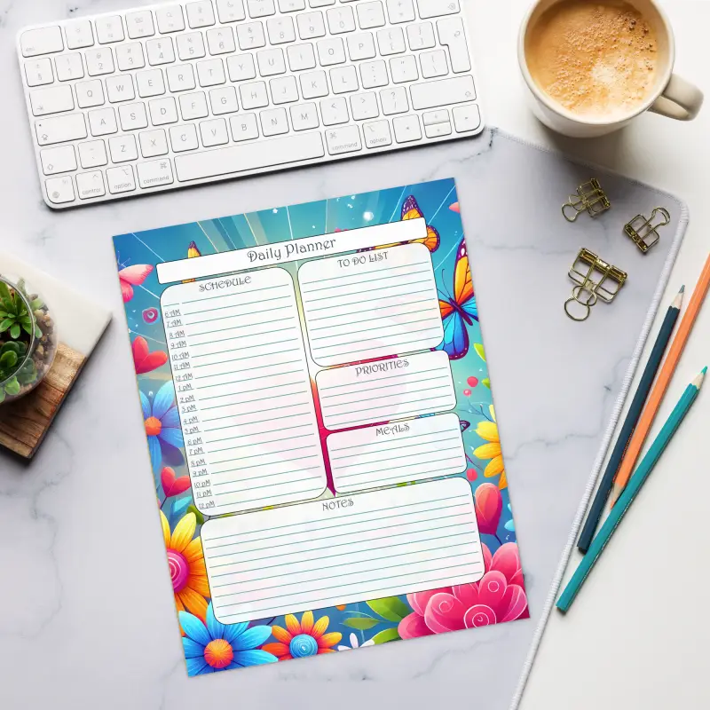 Butterfly Daily Planner Notepad - Magical Organization - DipaliZ